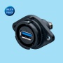 SY2513/SUSB3.0 | 2-hole flange receptacle with USB3.0 adapter