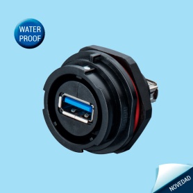 SY2512/SUSB3.0 | Rear-nut mount receptacle with USB3.0 adapter