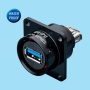 SA2413/SUSB3.0 | Square flange receptacle with USB3.0 adapter