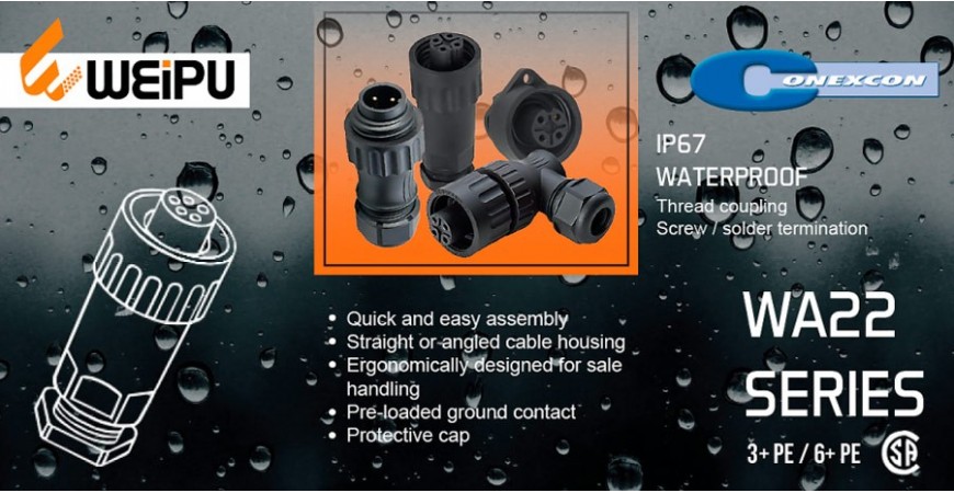 CONEXCON: Conectores Waterproof WEIPU WA22 3+PE & 6+PE