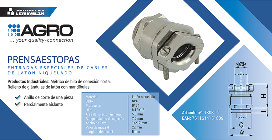 Última novedad en prensaestopas