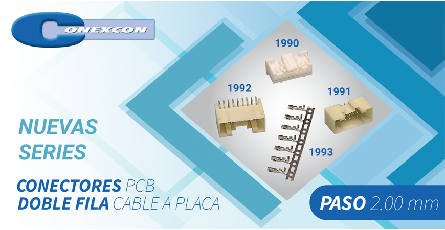 CONECTRÓNICA: Nuevas series Doble fila cable a placa - paso 2,00 mm